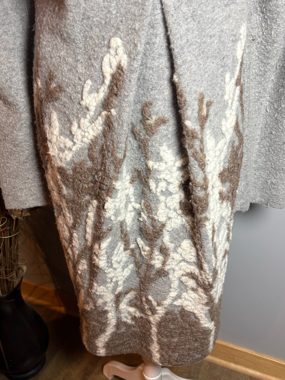 Anthropologie Angel of the North Floral Long Sweater Coat L - Picture 7 of 13